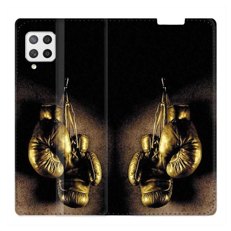 Housse Cuir Portefeuille Pour Samsung Galaxy A12 Boxe Gant Vintage