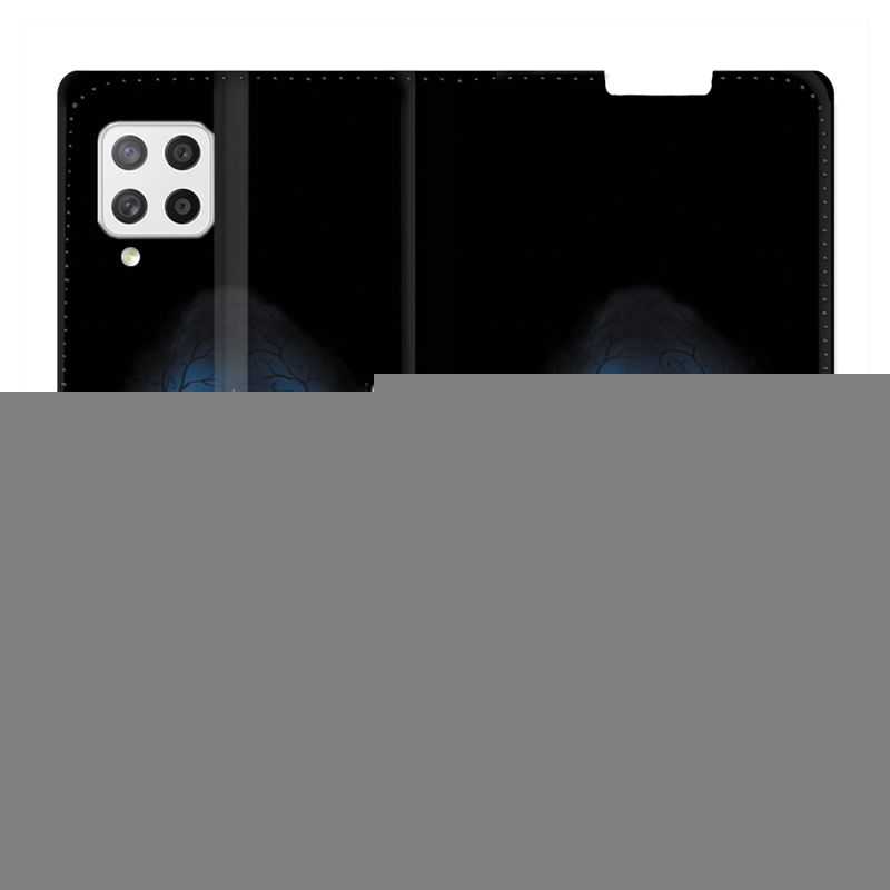 Housse Cuir Portefeuille Pour Samsung Galaxy A12 Fee Bleu