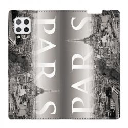 Housse Cuir Portefeuille Pour Samsung Galaxy A12 France Paris Vintage