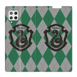 Housse Cuir Portefeuille Pour Samsung Galaxy A12 WB License Harry Potter Slytherin
