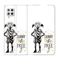 Housse Cuir Portefeuille Pour Samsung Galaxy A12 WB License Harry Potter Dobby Free B