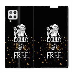 Housse Cuir Portefeuille Pour Samsung Galaxy A12 WB License Harry Potter Dobby Free N