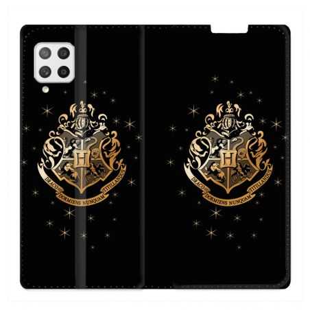 Housse Cuir Portefeuille Pour Samsung Galaxy A12 WB License Harry Potter Poudlard
