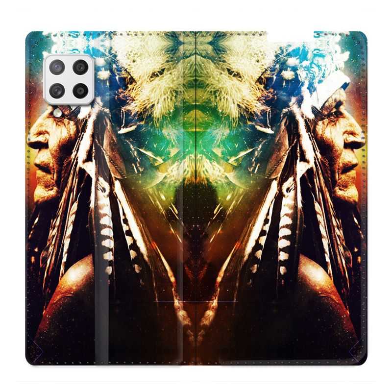 Housse Cuir Portefeuille Pour Samsung Galaxy A12 Indien