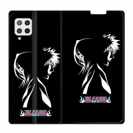 Housse Cuir Portefeuille Pour Samsung Galaxy A12 Manga Bleach Duo