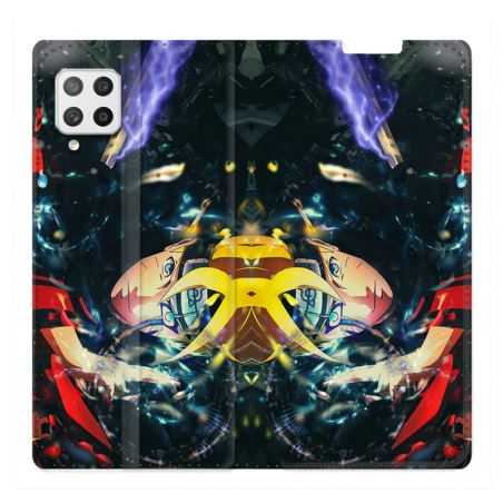 Housse Cuir Portefeuille Pour Samsung Galaxy A12 Manga Boruto Eclair