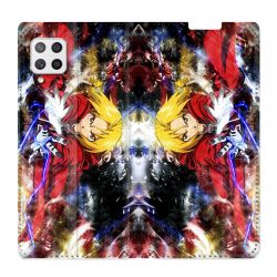 Housse Cuir Portefeuille Pour Samsung Galaxy A12 Manga Fullmetal Alchemist Color