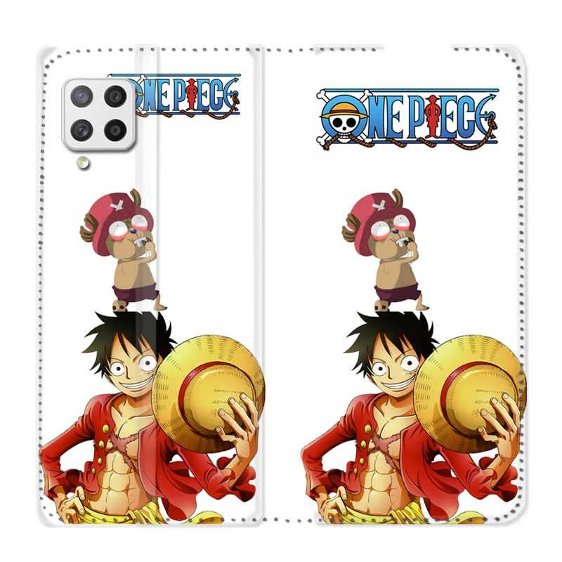 Housse Cuir Portefeuille Pour Samsung Galaxy A12 Manga One Piece Chopper