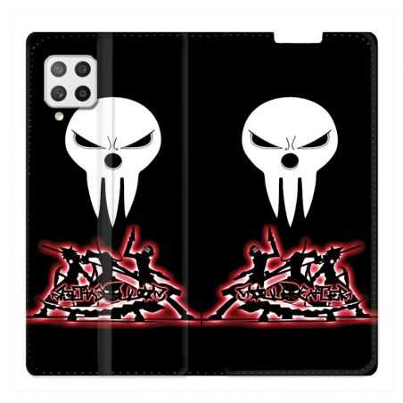 Housse Cuir Portefeuille Pour Samsung Galaxy A12 Manga Soul Eater Noir