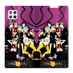 Housse Cuir Portefeuille Pour Samsung Galaxy A12 Manga Soul Eater Violet
