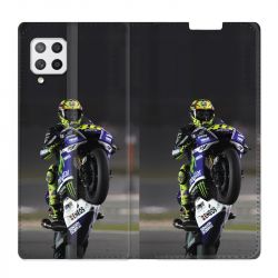 Housse Cuir Portefeuille Pour Samsung Galaxy A12 Moto Wheeling