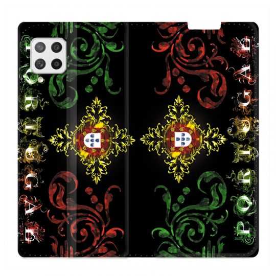 Housse Cuir Portefeuille Pour Samsung Galaxy A12 Portugal Arabesque