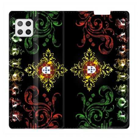 Housse Cuir Portefeuille Pour Samsung Galaxy A12 Portugal Arabesque