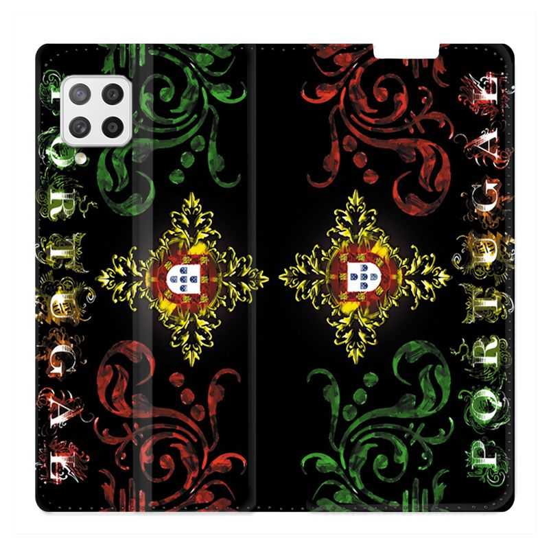 Housse Cuir Portefeuille Pour Samsung Galaxy A12 Portugal Arabesque