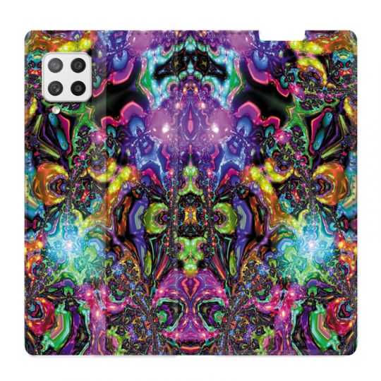 Housse Cuir Portefeuille Pour Samsung Galaxy A12 Psychedelic Colore