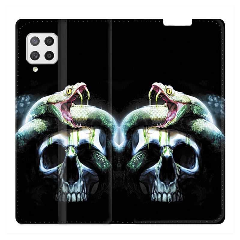 Housse Cuir Portefeuille Pour Samsung Galaxy A12 serpent Crane