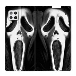 Housse Cuir Portefeuille Pour Samsung Galaxy A12 Scream Noir