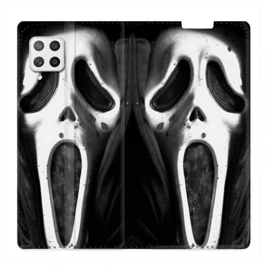 Housse Cuir Portefeuille Pour Samsung Galaxy A12 Scream Noir