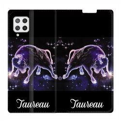 Housse Cuir Portefeuille Pour Samsung Galaxy A12 Signe Zodiaque 2 Taureau