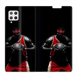 Housse Cuir Portefeuille Pour Samsung Galaxy A12 Basketeur
