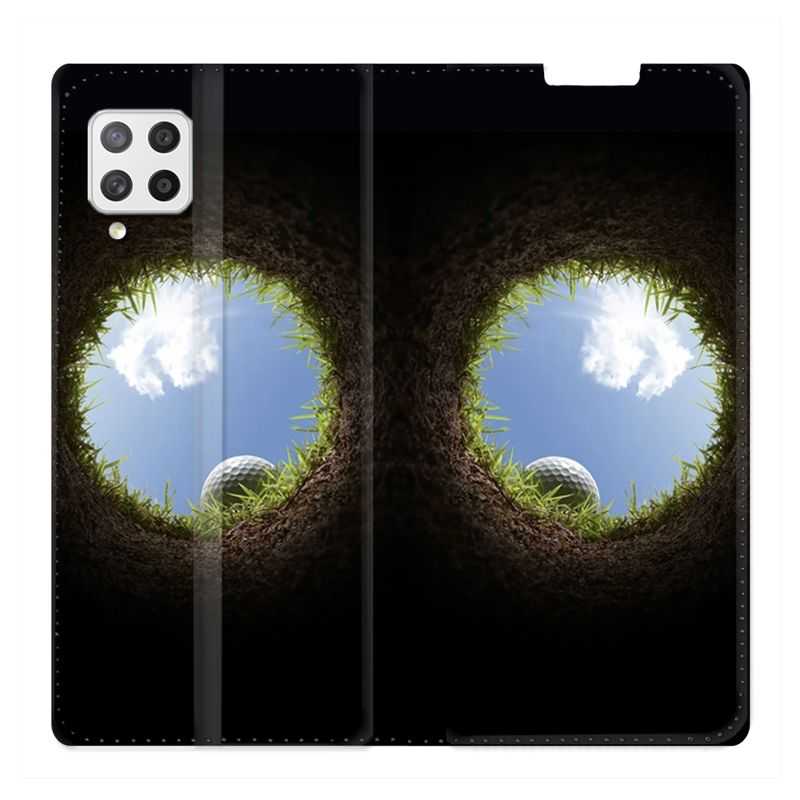 Housse Cuir Portefeuille Pour Samsung Galaxy A12 Golf Trou