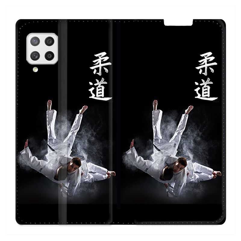 Housse Cuir Portefeuille Pour Samsung Galaxy A12 Judo Noir