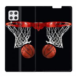 Housse Cuir Portefeuille Pour Samsung Galaxy A12 Panier Basket