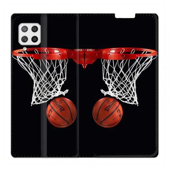 Housse Cuir Portefeuille Pour Samsung Galaxy A12 Panier Basket