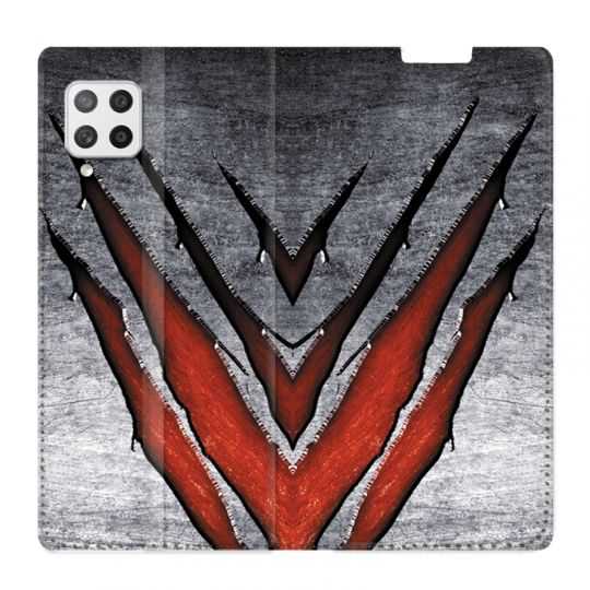 Housse Cuir Portefeuille Pour Samsung Galaxy A12 Texture Beton