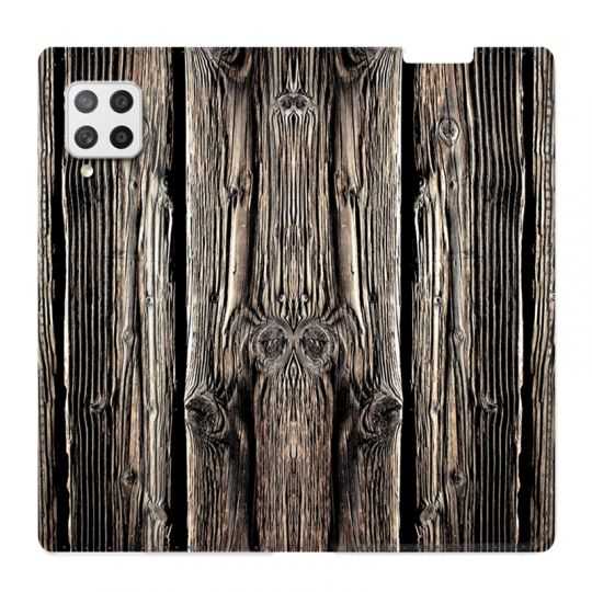 Housse Cuir Portefeuille Pour Samsung Galaxy A12 Texture Bois