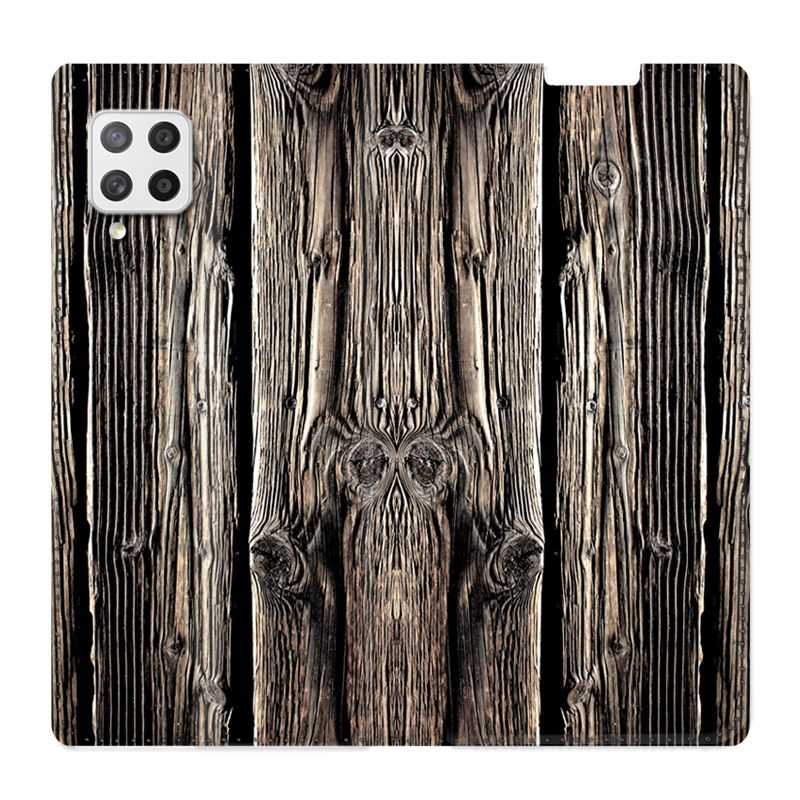 Housse Cuir Portefeuille Pour Samsung Galaxy A12 Texture Bois