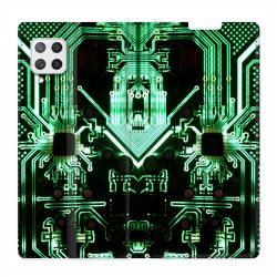 Housse Cuir Portefeuille Pour Samsung Galaxy A12 Trompe Oeil Composant