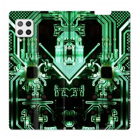 Housse Cuir Portefeuille Pour Samsung Galaxy A12 Trompe Oeil Composant