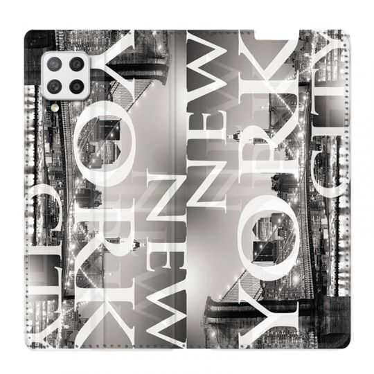 Housse Cuir Portefeuille Pour Samsung Galaxy A12 Amerique USA New York