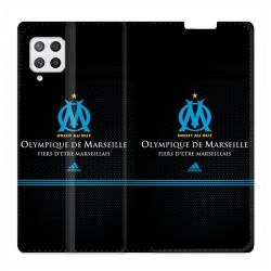 Housse Cuir Portefeuille Pour Samsung Galaxy A12 Olympique Marseille OM Fier etre Marseillais