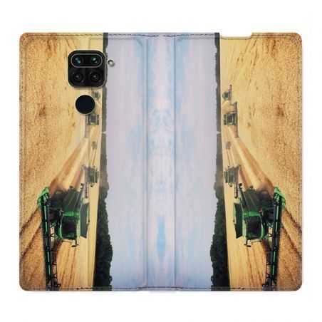 Housse Cuir Portefeuille Pour Xiaomi Redmi Note 9S / 9 Pro Agriculture Moissonneuse
