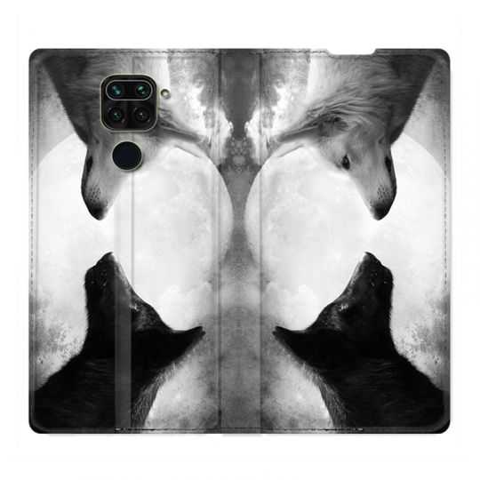 Housse Cuir Portefeuille Pour Xiaomi Redmi Note 9S / 9 Pro Loup Duo