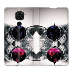 Housse Cuir Portefeuille Pour Xiaomi Redmi Note 9S / 9 Pro Chat Fashion