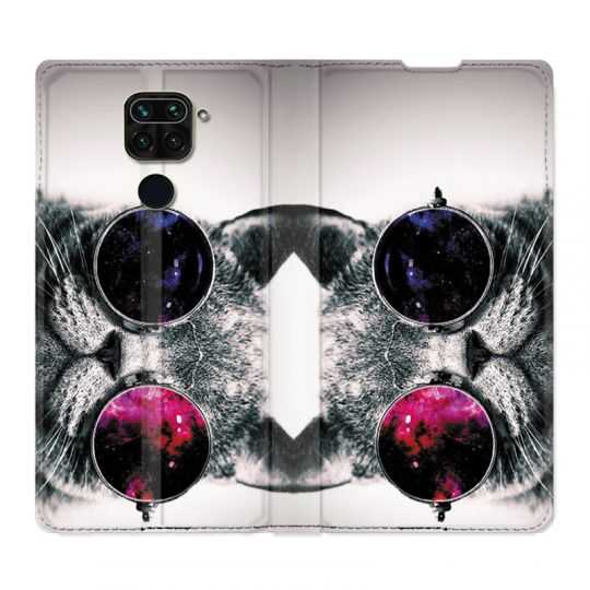 Housse Cuir Portefeuille Pour Xiaomi Redmi Note 9S / 9 Pro Chat Fashion