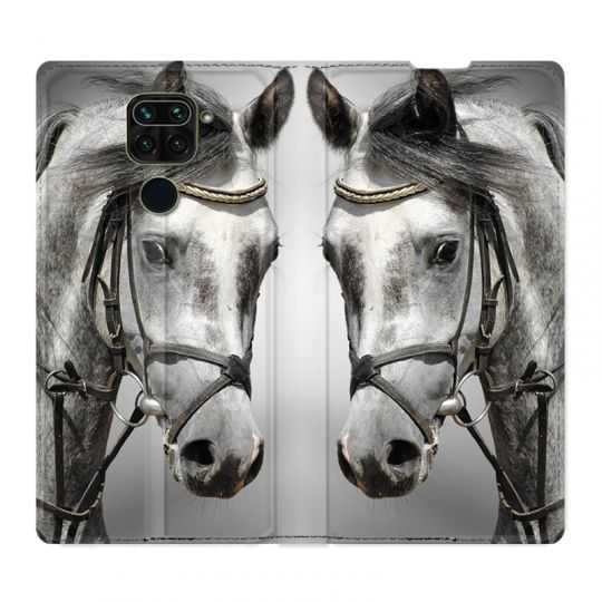 Housse Cuir Portefeuille Pour Xiaomi Redmi Note 9S / 9 Pro Cheval Blanc
