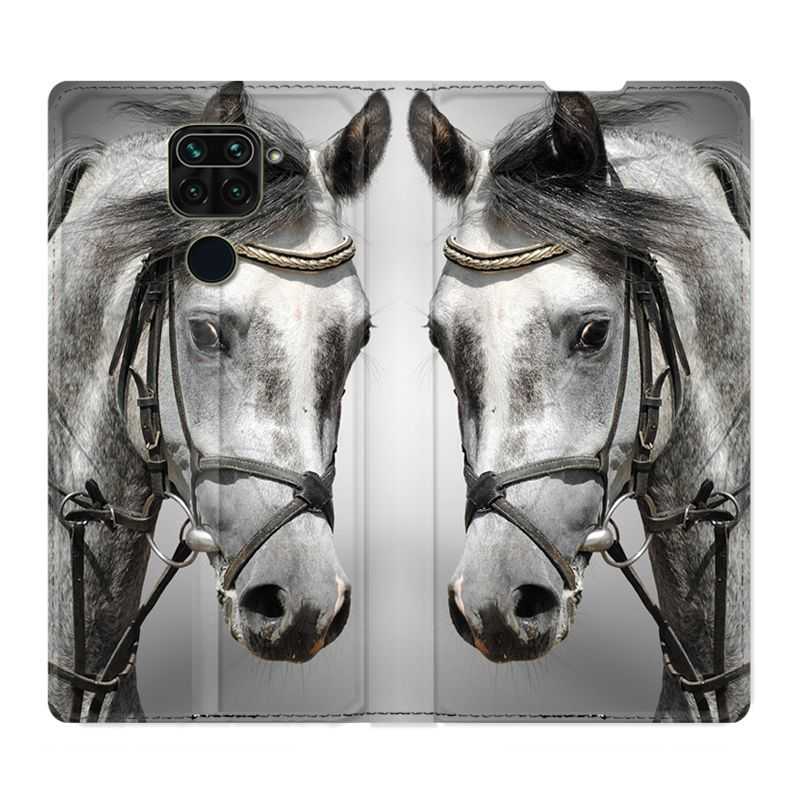 Housse Cuir Portefeuille Pour Xiaomi Redmi Note 9S / 9 Pro Cheval Blanc
