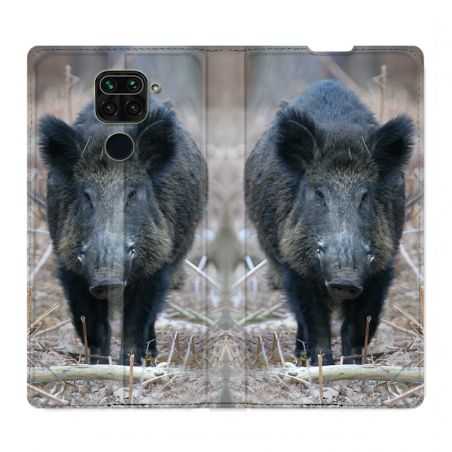 Housse Cuir Portefeuille Pour Xiaomi Redmi Note 9S / 9 Pro Sanglier Pin