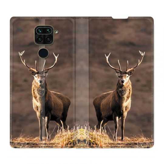 Housse Cuir Portefeuille Pour Xiaomi Redmi Note 9S / 9 Pro Chasse Chevreuil Blanc