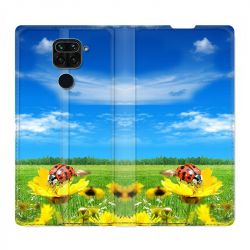 Housse Cuir Portefeuille Pour Xiaomi Redmi Note 9S / 9 Pro Coccinelle