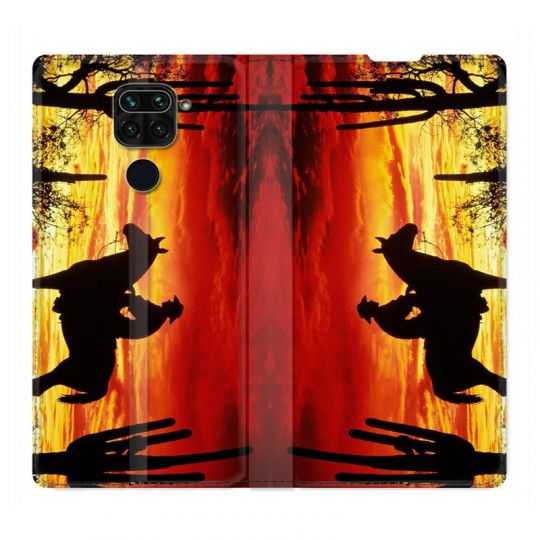 Housse Cuir Portefeuille Pour Xiaomi Redmi Note 9S / 9 Pro Cow Boy Soleil