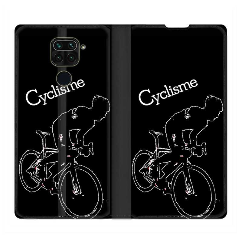 Housse Cuir Portefeuille Pour Xiaomi Redmi Note 9S / 9 Pro Cyclisme Ombre Blanche
