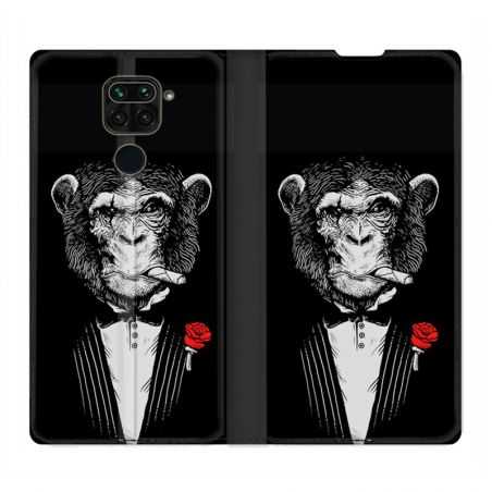 Housse Cuir Portefeuille Pour Xiaomi Redmi Note 9S / 9 Pro Decale Singe Mafia