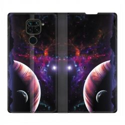 Housse Cuir Portefeuille Pour Xiaomi Redmi Note 9S / 9 Pro Planete Rouge