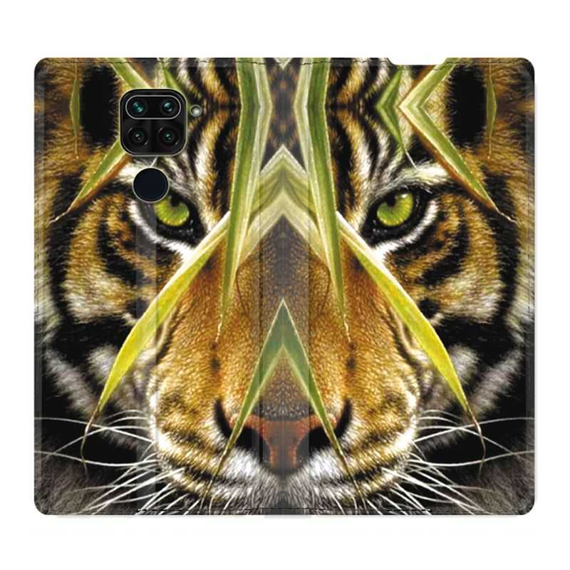 Housse Cuir Portefeuille Pour Xiaomi Redmi Note 9S / 9 Pro Oeil Tigre