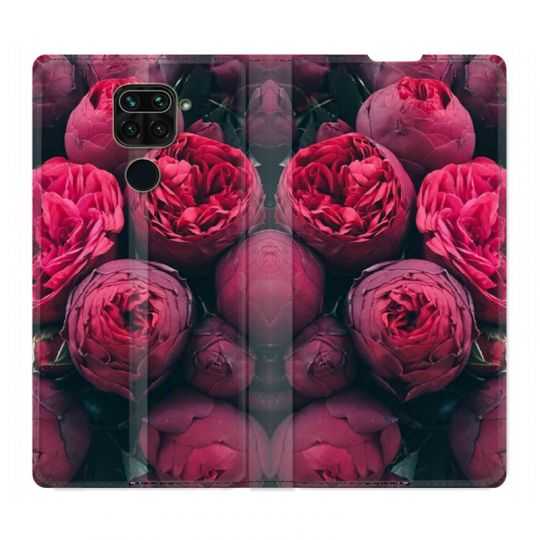 Housse Cuir Portefeuille Pour Xiaomi Redmi Note 9S / 9 Pro Fleur Pivoine